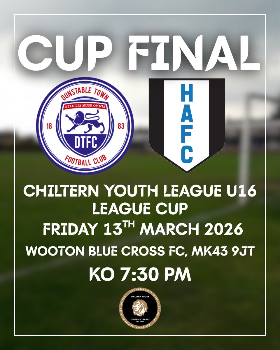 DunstableFC's tweet photo. This Friday our U16s head to Wooton Blue Cross FC in the Chiltern Youth League Division 1 Cup Final, Kicking off at 7:30 PM, Head to Wooton and get behind the young blues.

🖼️- @GLphotography14

#towntogether #youareenough https://t.co/6kjKdc5W8v