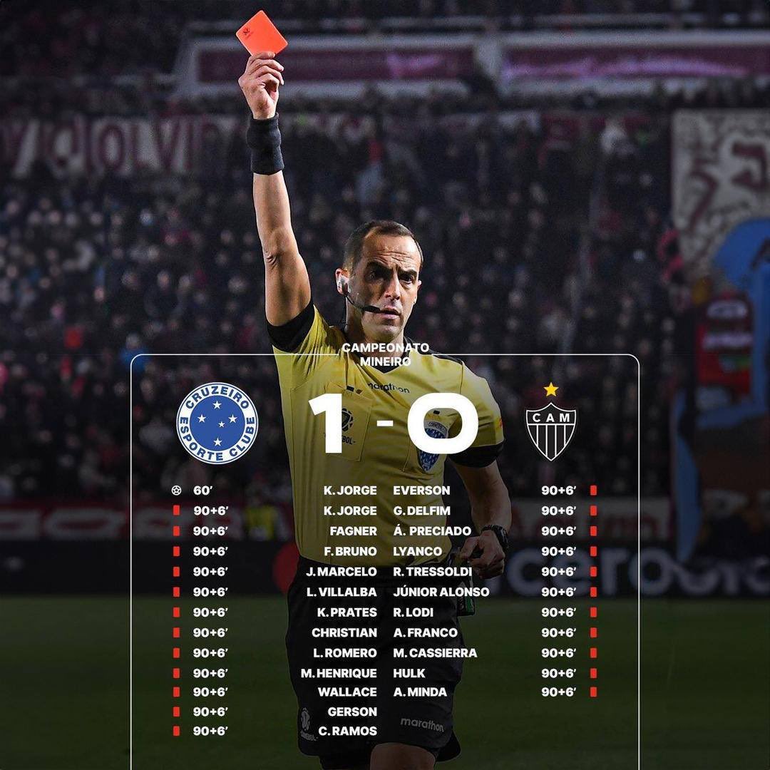 vegasyx's tweet photo. The referee showed as many as 23 red cards due to a heated brawl that broke out in the final of the Brazilian football championship. https://t.co/ICIo9BDqv2
