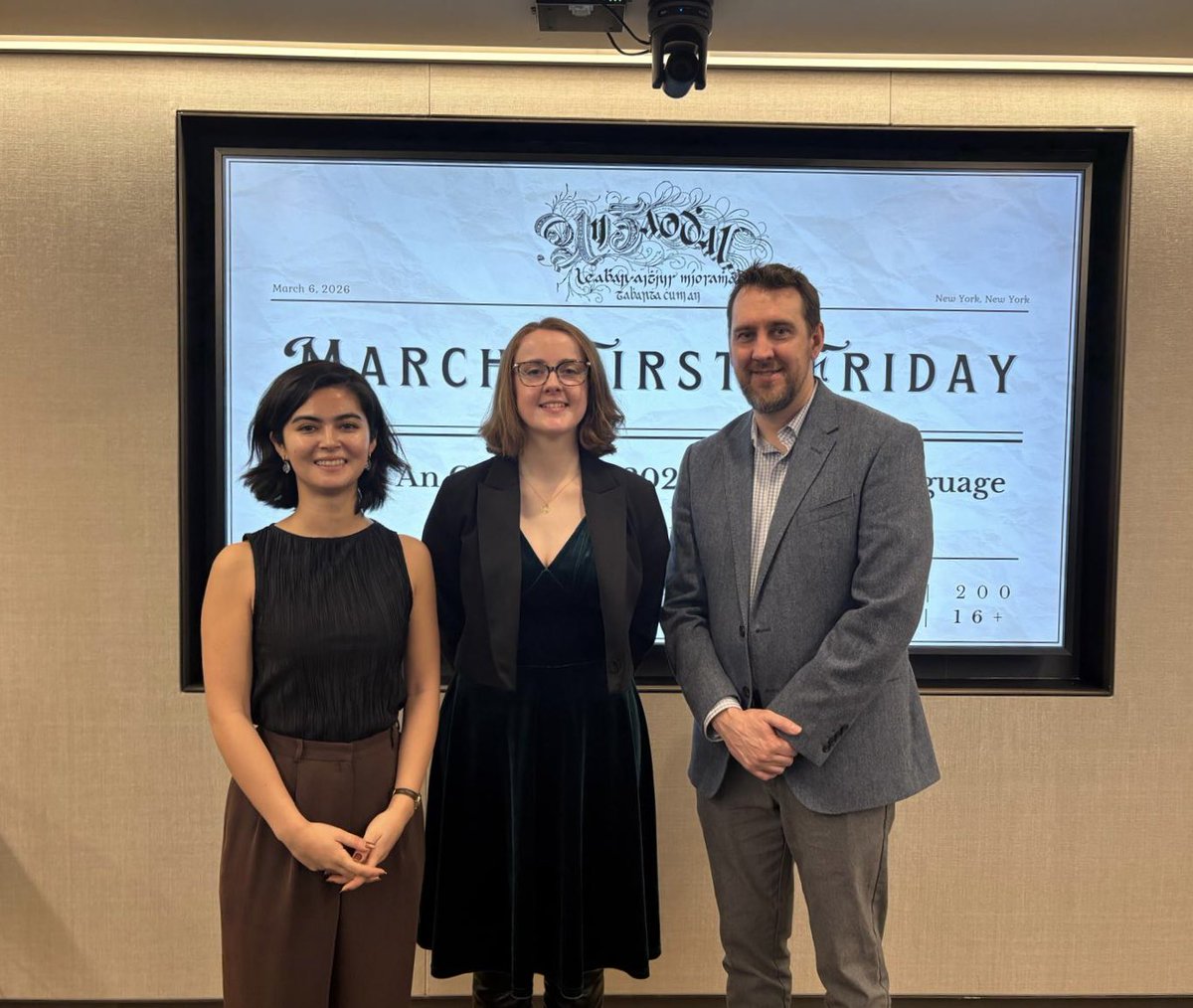 IrelandinNY's tweet image. Thank you to everyone who joined us for our March #FirstFriday: ‘From An Gaodhal to 2026: The Irish Language Then &amp;amp; Now.’ It was a wonderful morning celebrating #SeachtainnaGaeilge with historian Nicholas Wolf and Irish language teacher Molly Nic Céile, who discussed the roots of