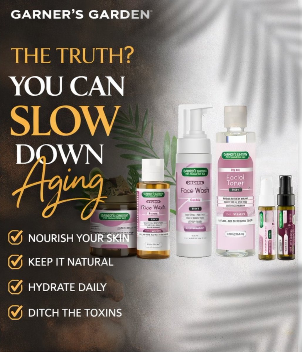 Garners_Garden's tweet image. Aging is inevitable, but looking tired isn't. Our Facial Care System uses 100% organic ingredients to boost elasticity and soften fine lines without the chemical burn. Invest in your skin's long-term health and stay glowing. #NaturalAntiAging #GarnersGarden #SkinHealth