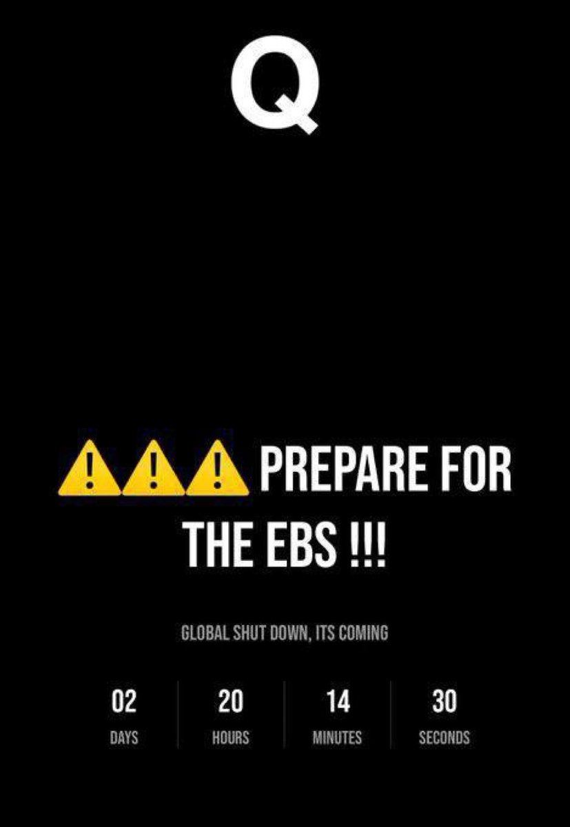 ⚠️⚠️⚠️ WARNING: INCOMING GLOBAL SHUTDOWN !!!

ARE YOU READY FOR THE EBS !!!

YES OR NO

FOLLOW &amp; REPOST, THE NEXT DROP WILL BE SHOCKING  👉 <a href="/QAwakening8/">Q Awakening</a>