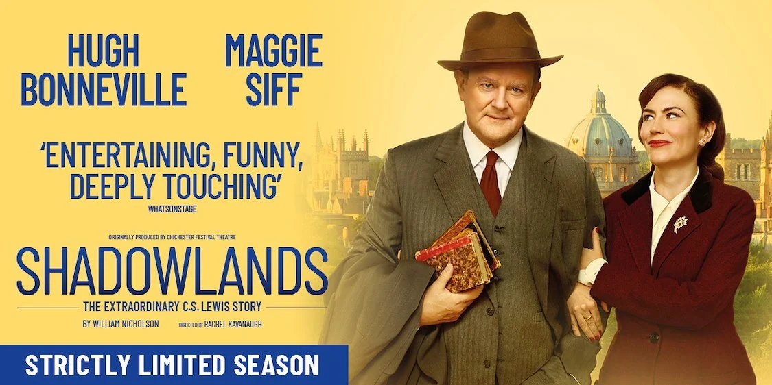 EventHotelsLtd's tweet photo. 💫Share to win Tickets &amp; Hotel stay for 2 💫

📚Shadowlands Tickets

Hugh Bonneville  stars as C.S. Lewis alongside Maggie Siff as the spirited American poet Joy Davidman whose unexpected love transforms the orderly academic life of C.S Lewis.

Book Now : https://t.co/DYcBOvuIE3 https://t.co/o1LSlxa1pq