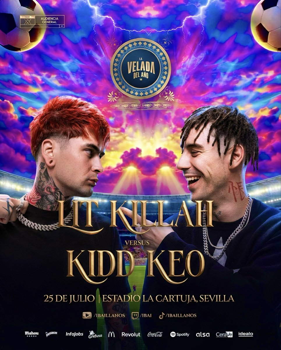 malcria2mx's tweet photo. 🚨🥊 ¡EL TRAP LLEGA A LA VELADA! 🥊🚨
Ibai confirma el choque urbano más esperado: ¡Lit Killah 🇦🇷 se enfrentará a Kidd Keo 🇪🇸 el 25 de julio en La Cartuja! 🔥
¿Quién se lleva la victoria en el ring? 👇
#LaVeladaDelAño6 #LitKillah #KiddKeo #Ibai #Boxeo https://t.co/NgaWdwxweA