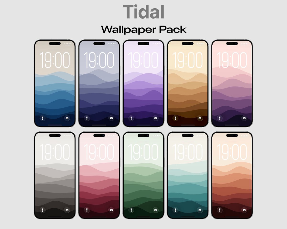 Product_ivity's tweet photo. Tidal Wallpaper Pack. 

6K resolution. Desktop &amp; mobile. 10 colorways. Get it from my Gumroad. https://t.co/gCIrlDKxFl