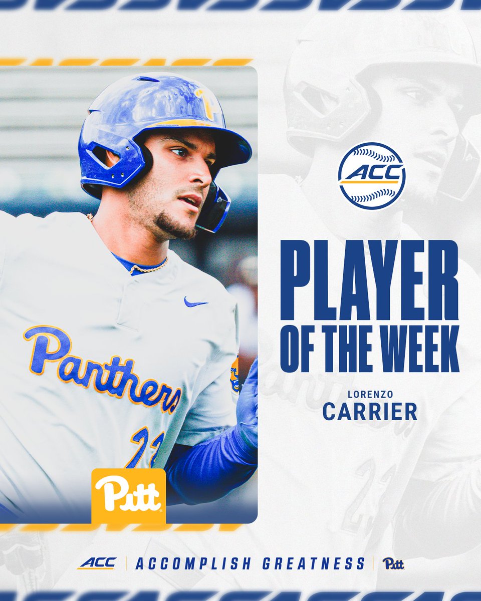 𝗣𝗟𝗔𝗬𝗘𝗥 𝗢𝗙 𝗧𝗛𝗘 𝗪𝗘𝗘𝗞 📈 

Lorenzo Carrier, <a href="/Pitt_BASE/">Pitt Baseball</a>