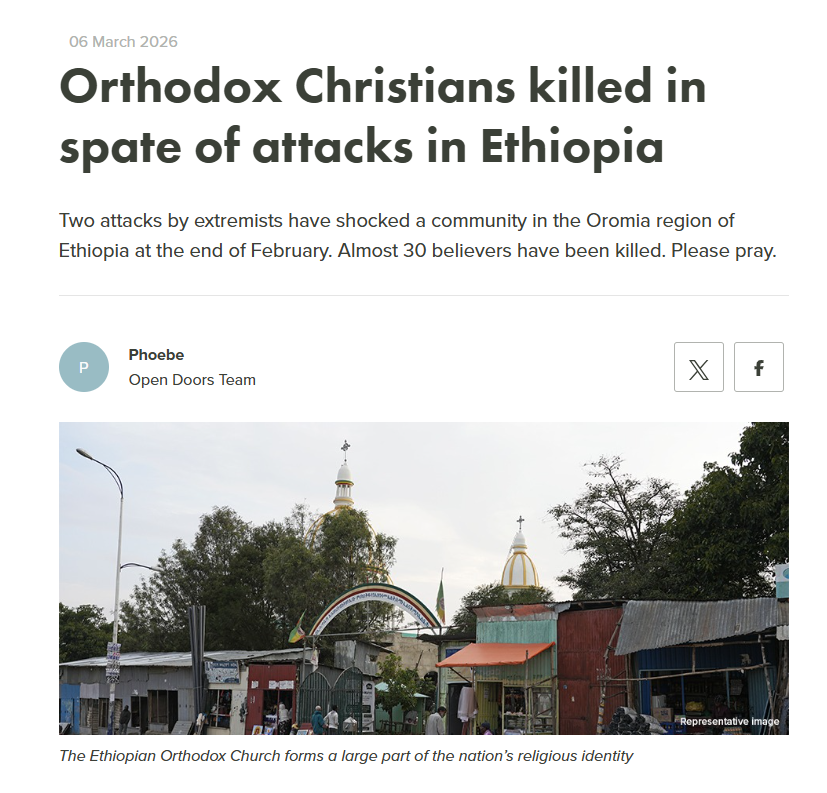 Katherinechmf's tweet photo. The Emperor Who Once Protected Muslims: Armah (Al-Najashi)

History reminds us that the Christian King of Axum( Now Ethiopia ) , Armah (Al-Najashi), gave refuge to early Muslims fleeing persecution in Mecca. He protected them simply because it was the right thing to do, showing courage, justice, and faith.

Fast forward to today: Christians in Ethiopia are being targeted and murdered just for their faith. Where is the global outrage? Wake up America.