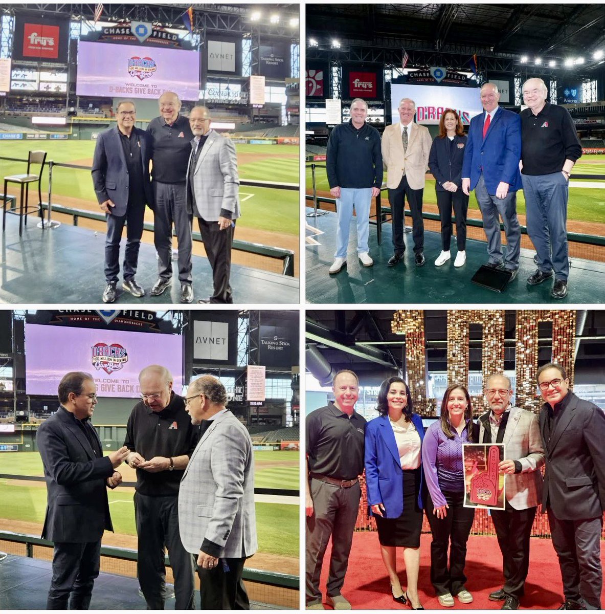 CesarFVerduzco's tweet photo. Honored to celebrate as the D-backs Give Back Foundation $100M in charitable giving! 🎉 Thanks to Ken Kendrick, Derrick Hall, Debbie Costaldo, and the team for making this possible.
On this day in 1995, MLB awarded Phoenix an expansion franchise of the Arizona Diamondbacks! ⚾️🐍 https://t.co/dfpjYNsXDf