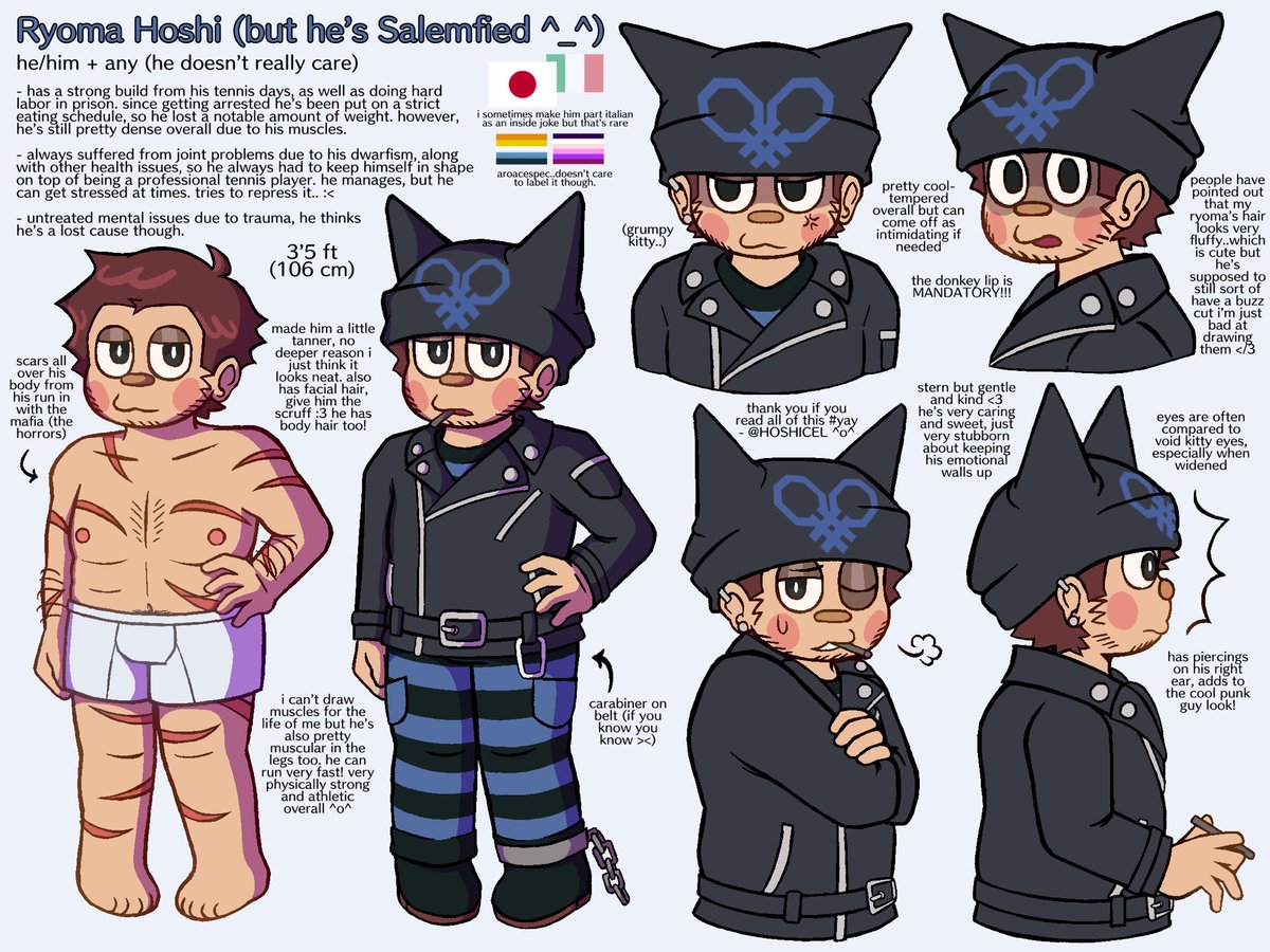 HOSHICEL's tweet photo. :¨ ·.· ¨:
 `· .  new pinned for my refs hehe,,hi i’m salem i’m very normal about ryoma hoshi 

 ★ they/he + any ^_^
i’m a passionate yumejoshi that posts my art and extensive lore from time to time that’s basically it lol

꒰#40loveshipping , #danganronpaoc ꒱ https://t.co/blIynoFRpT