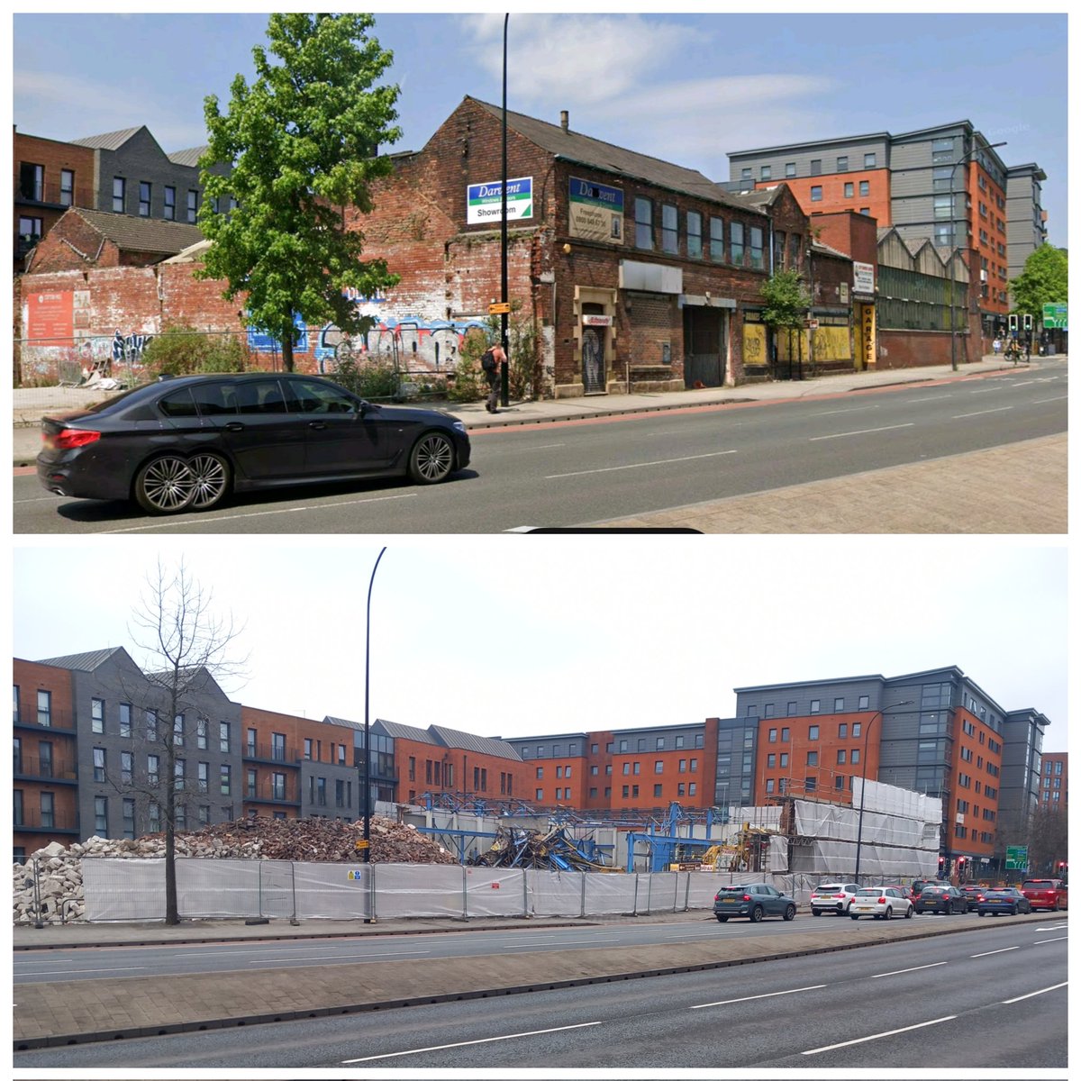OldSheffield's tweet image. The ever changing streets of Sheffield. Corporation Street this weekend #Sheffield