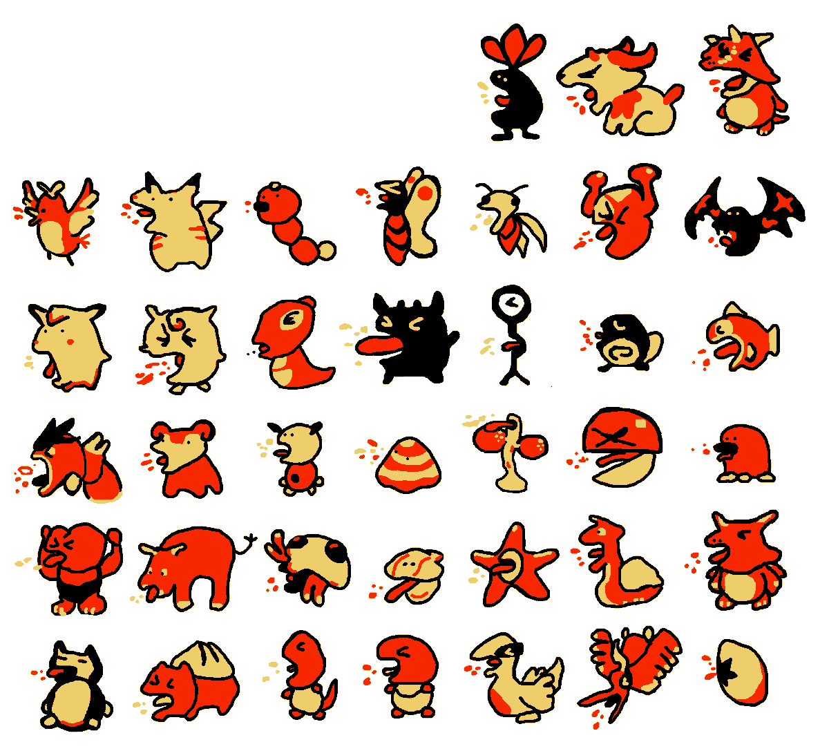 Zughase's tweet photo. this is all the gen 2 team sprites if they coughed https://t.co/JuVje7ClkA