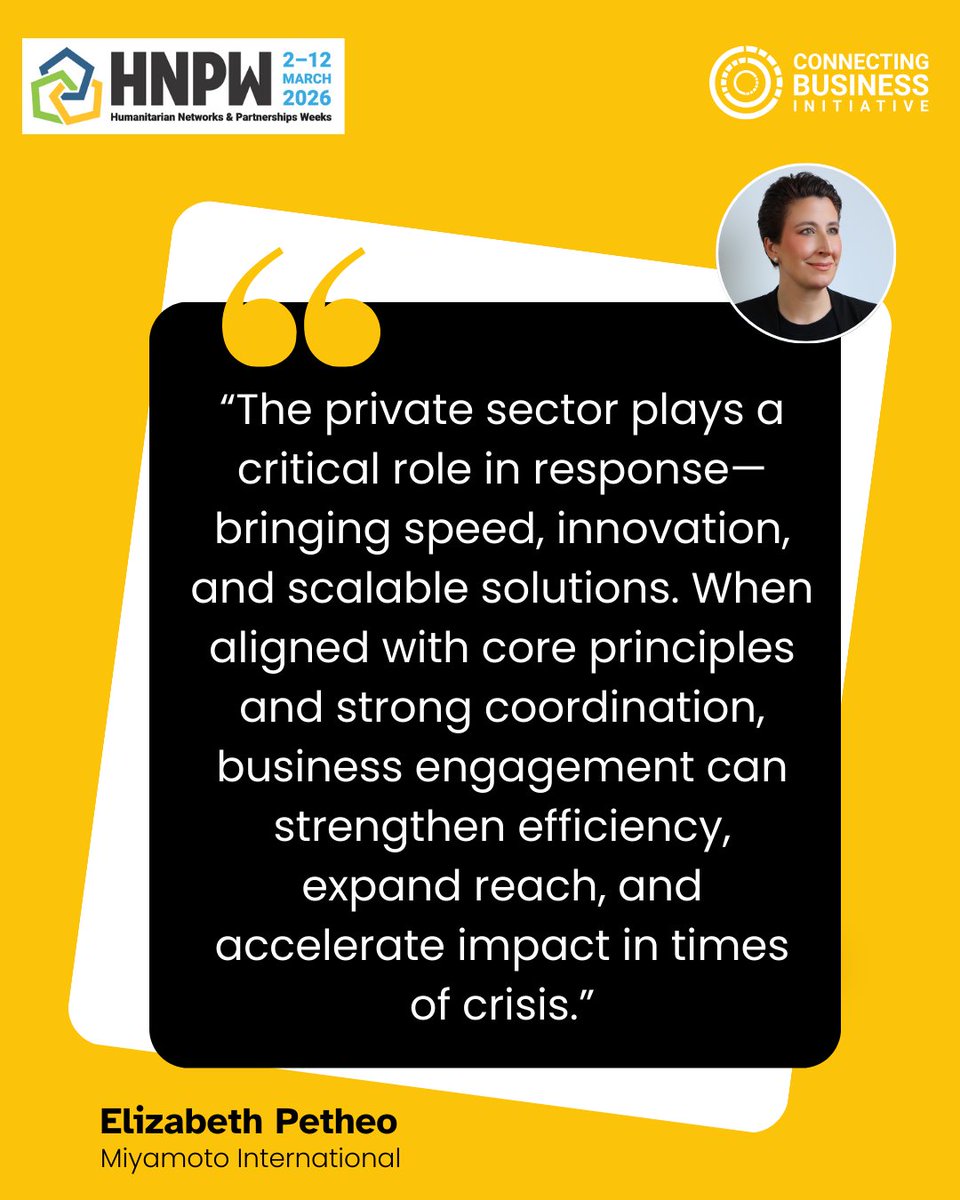 Connecting_biz's tweet photo. Will you be at #HNPW2026 this week?

If yes &amp; if you're interested in private sector engagement in disaster management, let's meet!

We'll be there (programme below) &amp; would love to connect. 

#strongertogether #fosteringresilience https://t.co/2ZNX6c5rEi