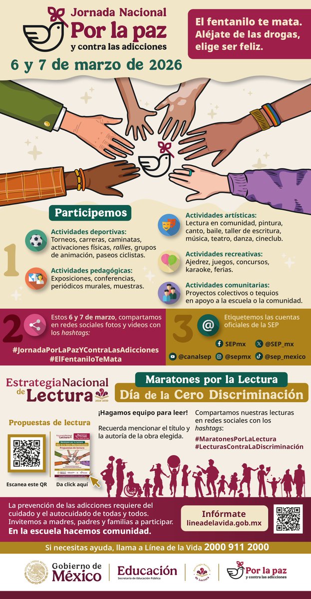 ✨ 🏫 En el marco de los principios de la Nueva Escuela Mexicana impulsada por la presidenta <a href="/Claudiashein/">Claudia Sheinbaum Pardo</a>, en Puebla nos sumamos a la Jornada Nacional por la paz y contra las adicciones “El Fentanilo te mata: Aléjate de las drogas, elige ser feliz”.  ¡Únete! ✨

Impulsemos
