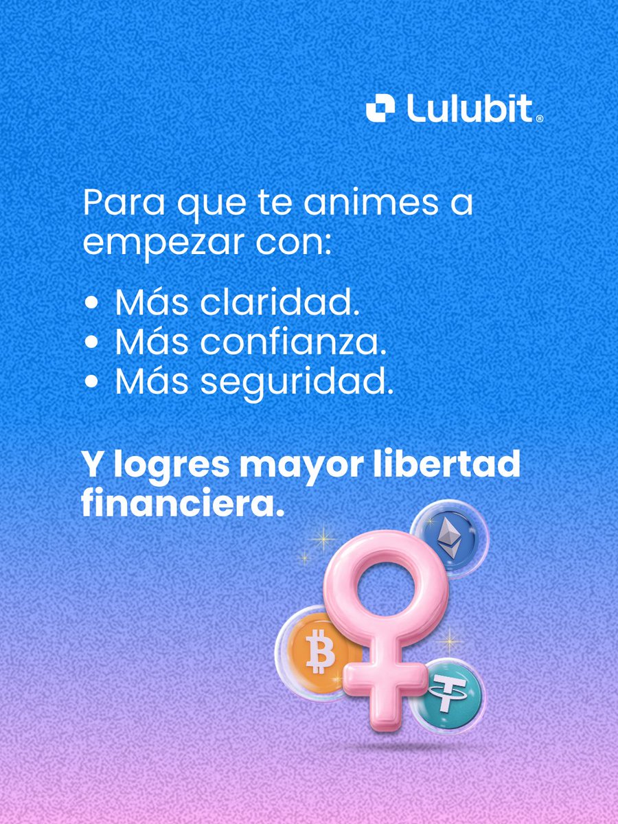 lulubitapp's tweet photo. Comenzó el mes de la mujer y comenzó Crypto para Todas 🥳👸🏻 Una iniciativa para que cada vez más mujeres se sumen al ecosistema cripto, de la mano de la App más intuitiva, fácil de usar y segura 🙌

Si descargas la App de Lulubit y creas tu cuenta durante el mes de marzo, recibes 5 USDT de regalo y un lugar reservado en nuestra Masterclass exclusiva para aprender de Finanzas, Inversión y Criptomonedas 💪

El mejor momento para empezar es hoy ✨ Porque el manejo eficiente de las finanzas aplica a TODOS, y todos merecemos libertad financiera y oportunidades de crecimiento 🤓

¡Las esperamos! 🩷