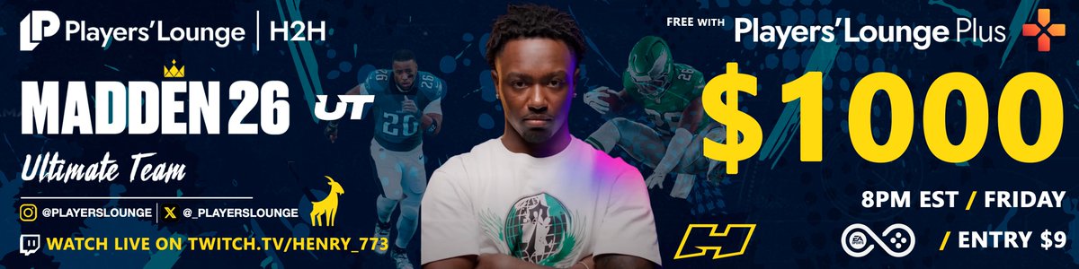 _playerslounge's tweet photo. 💥 $1000 MUT Tournament TONIGHT! 💥

🏆 Hosted by @Henry773_
⏰ When: 8PM ET
🔥 Free Entry with PL+
🎮 Watch: https://t.co/Tz5DInZO17

🔗 Sign up: https://t.co/wb4GUJ0nMY https://t.co/391Q8RBeOF