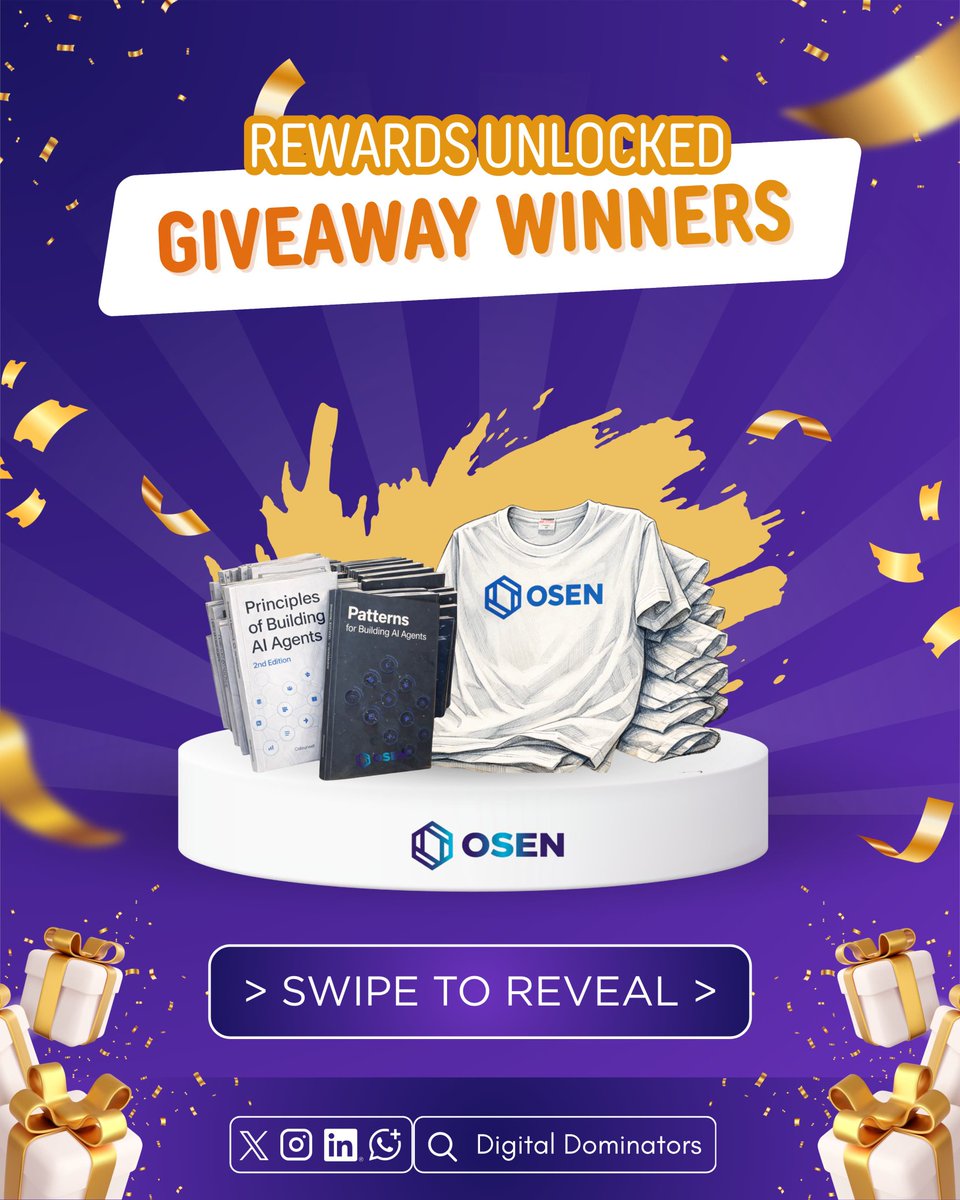 digital_domi45's tweet photo. 🚀 From building to celebrating!

Giveaway rewards from our Web3 session are revealed 🎁

@osenofficial exclusive tees &amp; builder-essential books await the winners.

Swipe to meet them &amp; celebrate the moment ✨

@Vikash_8090_b | @Conflux_Network 

#WinnerReveal #DigitalDominators https://t.co/Km7H9FfczH