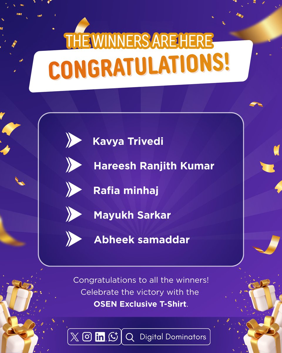 digital_domi45's tweet photo. 🚀 From building to celebrating!

Giveaway rewards from our Web3 session are revealed 🎁

@osenofficial exclusive tees &amp; builder-essential books await the winners.

Swipe to meet them &amp; celebrate the moment ✨

@Vikash_8090_b | @Conflux_Network 

#WinnerReveal #DigitalDominators https://t.co/Km7H9FfczH
