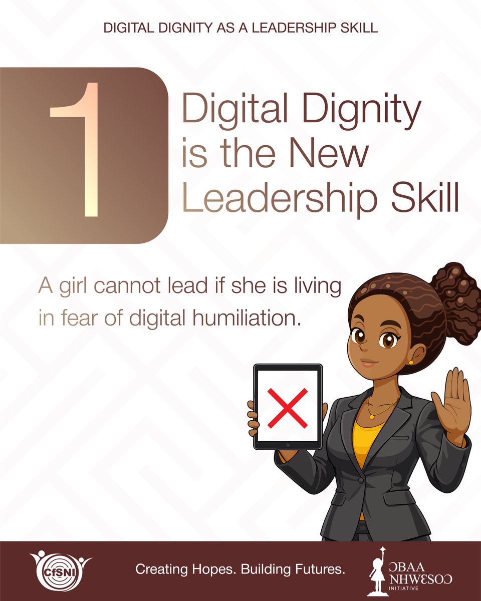 Care4Society_NI's tweet photo. CfSNI is redefining girl leadership for the digital age.

Through #ObaaNhweso, we’re integrating digital responsibility into empowerment.

Leadership doesn’t stop offline.

Your thoughts?

#CfSNI #DigitalLeadership https://t.co/dEbpJnD1R6