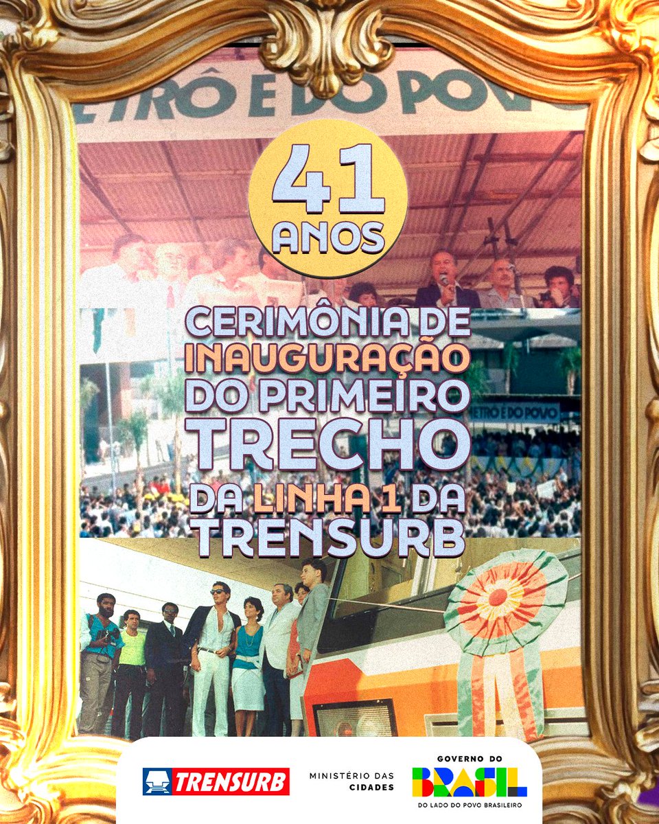 🚆🎉 41 anos nos trilhos da história
Em 02/03/1985, foi inaugurado o primeiro trecho da Linha 1 da Trensurb (Porto Alegre-Sapucaia do Sul). Dois dias depois, teve início a operação comercial, abrindo definitivamente as portas do metrô para a população da região metropolitana.