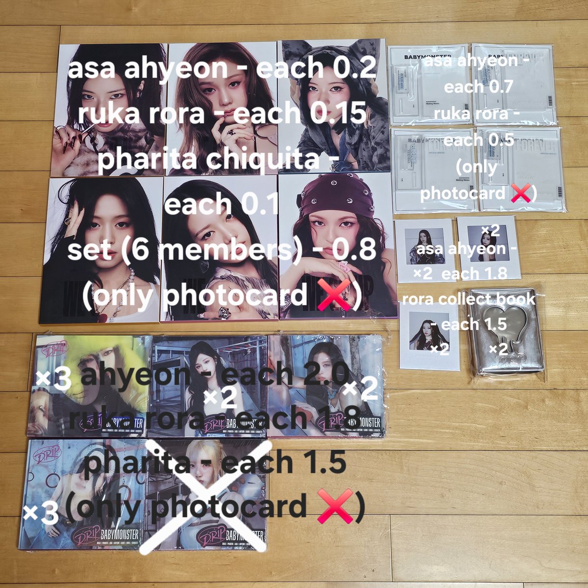 fmeibtprmd's tweet photo. 베이비몬스터 베몬 투어 콘서트 1주년 MD 포에버 드립 위고업 홀더 데코키트 태그 버전 개봉 앨범 엠디 포토북 루카 파리타 아사 아현 라미 하람 로라 치키타 포카 포토카드 양도 판매 

BABYMONSTER HELLO MONSTERS PHOTOBOOK FOREVER DRIP WE GO UP TAG VERSION OPENED ALBUM PHOTOCARD SELL WTS https://t.co/ka5O2rmifT