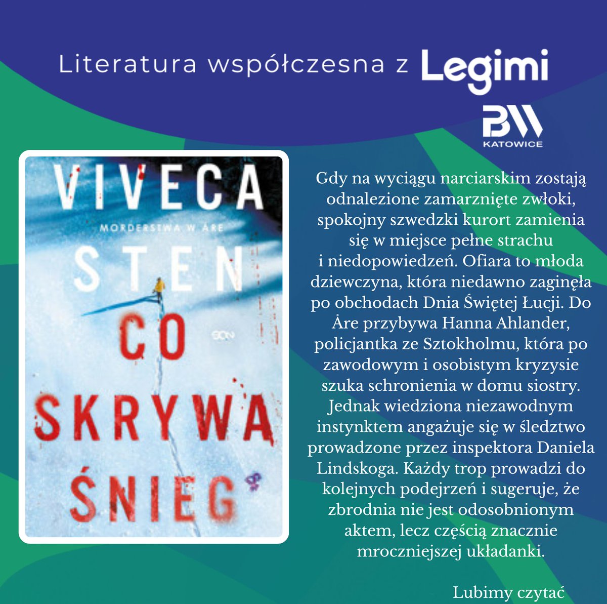 pbw_katowice's tweet photo. Propozycja z Legimi. Aby otrzymać miesięczny kod dostępu należy wysłać informację mailową na adres: legimi@pbw.katowice.pl, podając w treści swoje imię i nazwisko oraz nr karty bibliotecznej.
#pbwkatowice
#legimi https://t.co/0S5UzXMtbu