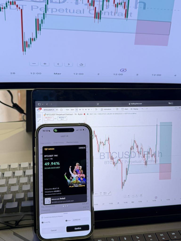 Was just on my own Early this morning, my great-grandfather whispered to me… XM, long BTC.