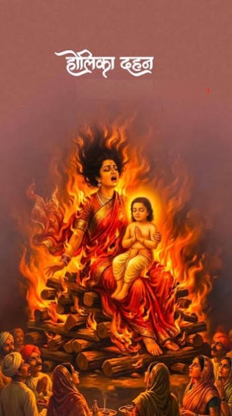 होलिका दहन
प्रह्लाद उवाच -
हे तात! पवन से प्रेरित हुआ भी यह अग्नि मुझे नहीं जलाता। मुझको तो सभी दिशाएँ ऐसी शीतल प्रतीत होती हैं मानो मेरे चारों और कमल बिछे हुए हों। -  
तातैष वह्निः पवनेरितोऽपि न मां दहत्यत्र समन्ततोऽहम्। पश्यामि पद्मास्तरणास्तृतानि शीतानि सर्वाणि दिशाम्मुखानि।।