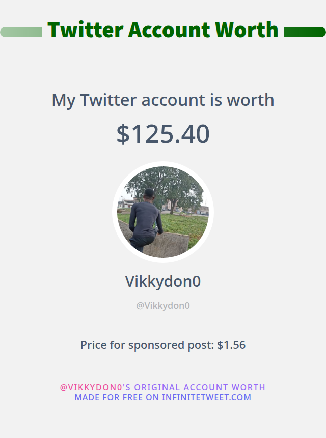 My Twitter worth is: $125.40

➡️ infinitetweet.me/account-worth