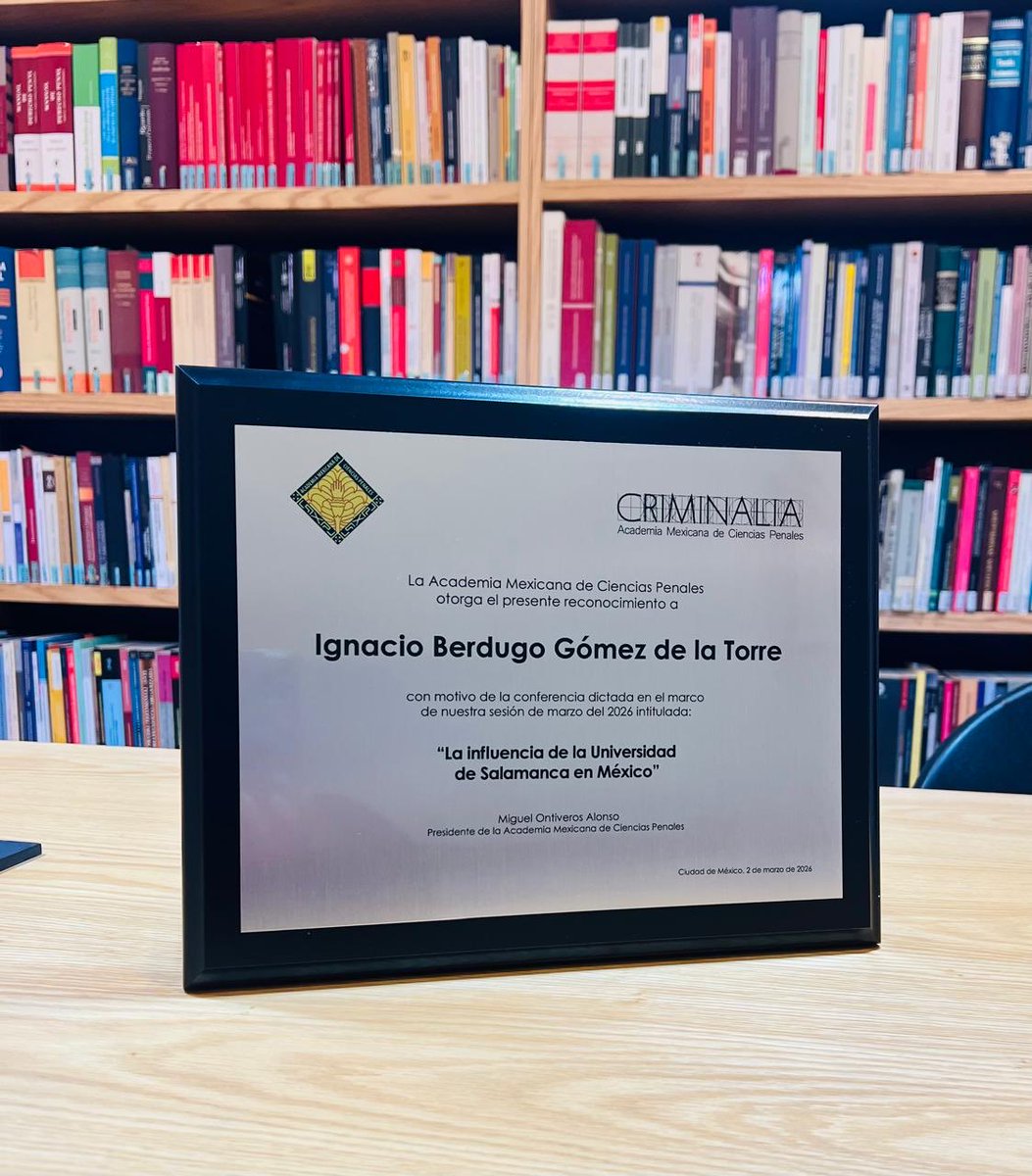 Bienvenido a la Academia Mexicana de Ciencias Penales, Ignacio Berdugo Gómez de la Torre, Catedrático de Derecho Penal de la Universidad de Salamanca ( ⁦<a href="/usal/">Universidad de Salamanca</a>⁩ )👇