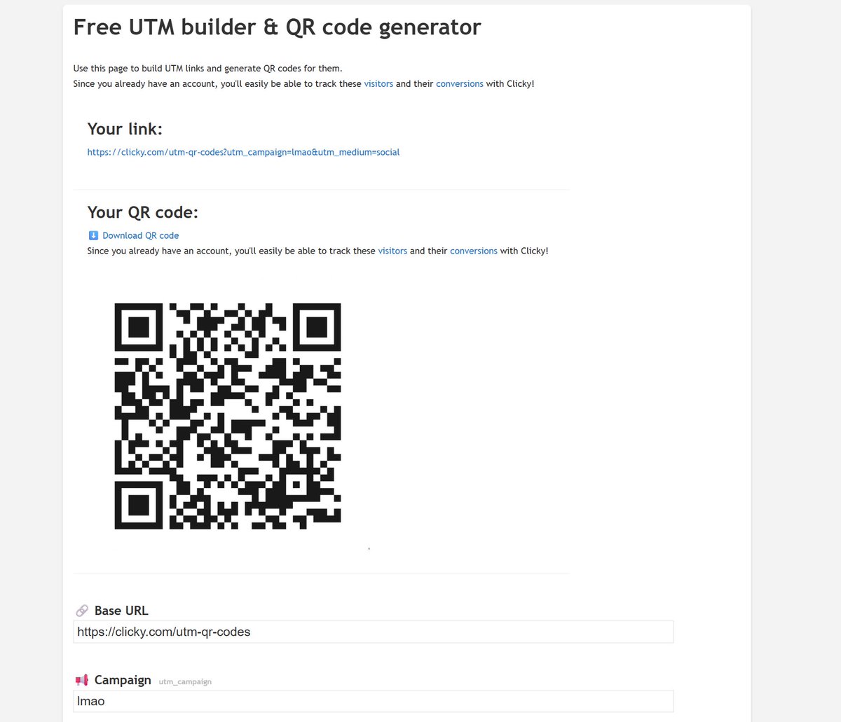 clicky web analytics tweet media