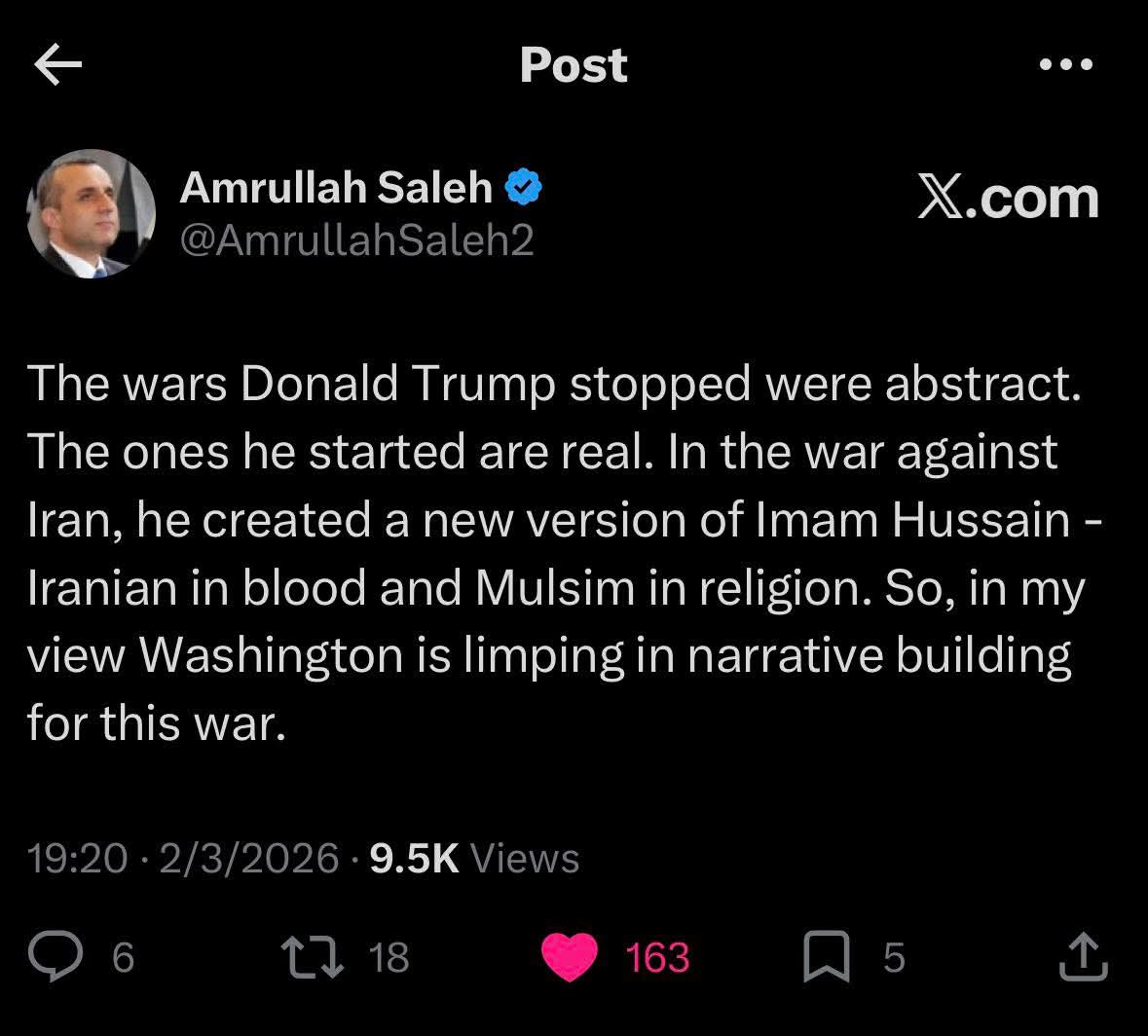 Bak_Shoresh's tweet photo. Amrullah Saleh tweet to Donald Trump much with a Persian expression.
دختر خِیست ننه ره روابط جنسی یاد بیته.
puppet individuals never has intell independent vision, always follow others detectation. https://t.co/3kyCKCuvDw