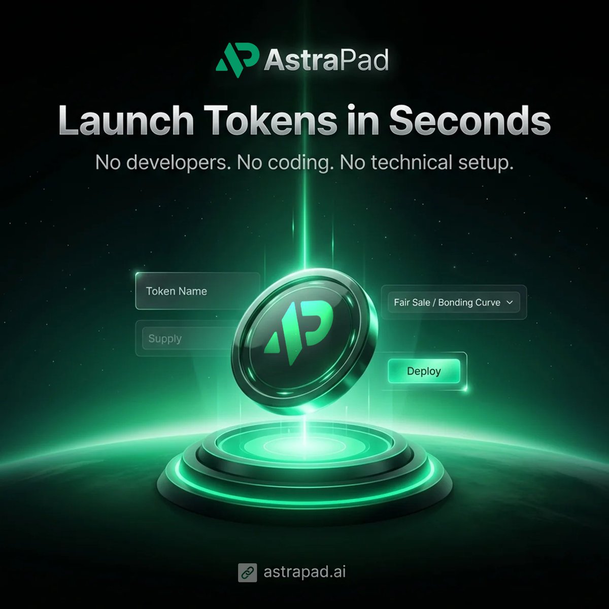 AstraPad_ai's tweet photo. Token launches, made effortless with AstraPad 💚

We give founders a frictionless path to launch and the backing to scale.

Graduated projects unlock up to $388,000+ in ecosystem credits.

Build. Launch. Scale.
👉 https://t.co/KUZ6hvBPYM