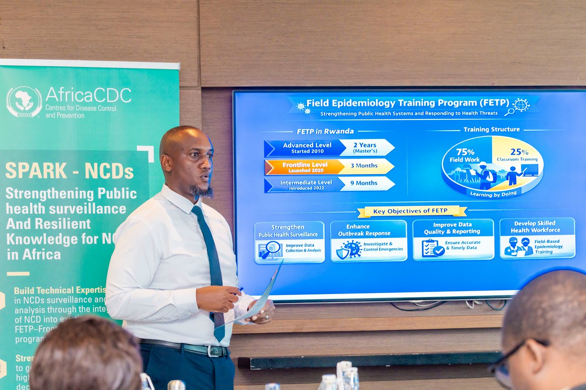 RBCRwanda's tweet photo. Today, RBC in partnership with @AfricaCDC  , @AFENETAfrica   and other partners, launched a three month training  to strengthen public health workforce capacity in Non-Communicable Disease (NCD) surveillance.

The Strengthening Public Health Surveillance And Resilience Knowledge in #Africa for NCDs (#SPARK-#NCD) initiative responds to the urgent need for stronger surveillance systems to drive evidence-based public health policies and programming in #Rwanda.