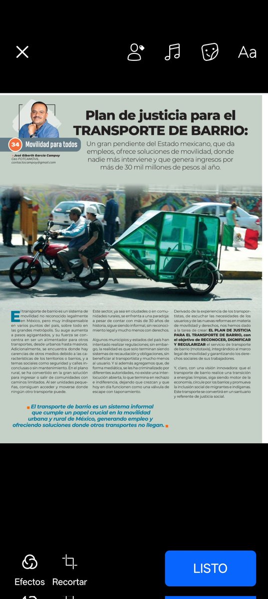 contactocampoy's tweet photo. Plan de Justicia para el Transporte de Barrio,
Un gran pendiente que da empleos, soluciones de movilidad y genera ingresos por 30,000 millones de pesos. #mototaxis #ciclotaxis #Bicitaxis #ultimamilla. @Pasajero7 @Mx_Diputados @FOTCA_MX https://t.co/Ogm5k0txC3