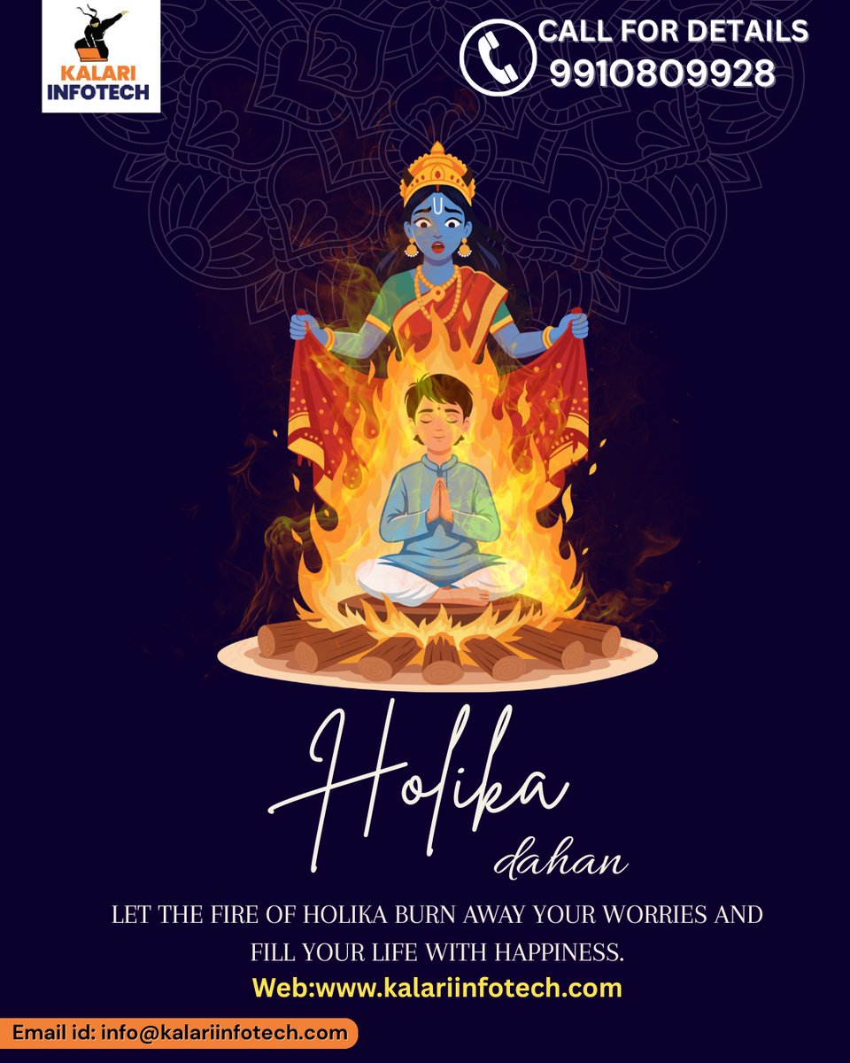 Kalariinfotech's tweet photo. Let The Fire Of Holika Burn Away Your Worries And Fill Your Life With Happiness.
#HolikaDahan2026
#holika 
#HolikaDahan
#kalariinfotech
https://t.co/5TOvPyD83e https://t.co/ainhHopTSr