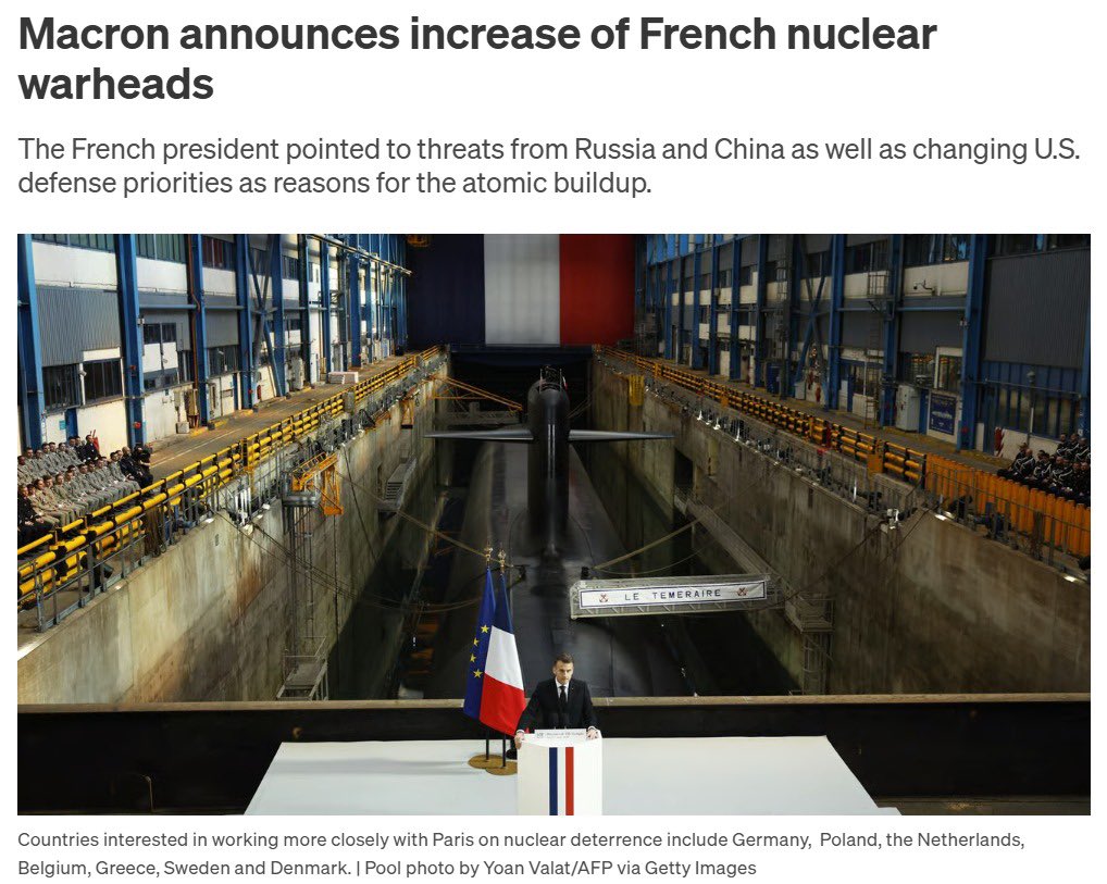 Macron pleit voor een uitbreiding van het Franse nucleaire arsenaal. Als hij die stap zet in naam van Europese veiligheid - en niet enkel voor de verkoop van extra Rafales - dan moet eerst worden bekeken hoe die nucleaire capaciteit sterker in een EU-context kan worden ingebed.