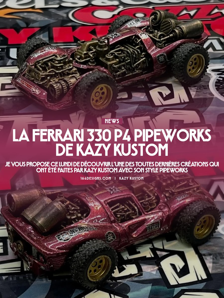 164designs's tweet photo. 🇫🇷 La Ferrari 330 P4 Pipeworks de Kazy Kustom
🇯🇵 Kazy Kustomのフェラーリ330 P4パイプワークス
🇺🇸 Kazy Kustom's Ferrari 330 P4 Pipeworks
---
@kazykustom  #KazyKustom #Pipeworks #Ferrari #330P4 
▶ Lien en commentaire https://t.co/hHhH9E8OnN