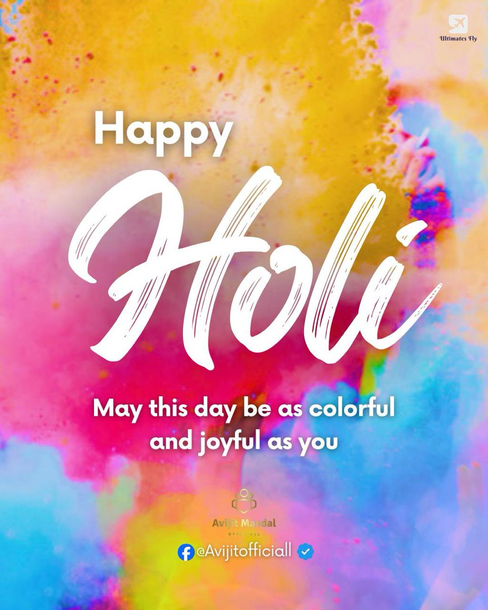 joinwithabhi's tweet photo. Wishing you and your family a bright, colorful and joyful Holi.
  Happy Holi 🎨

-:@joinwithabhi https://t.co/3k4EcNU9NF