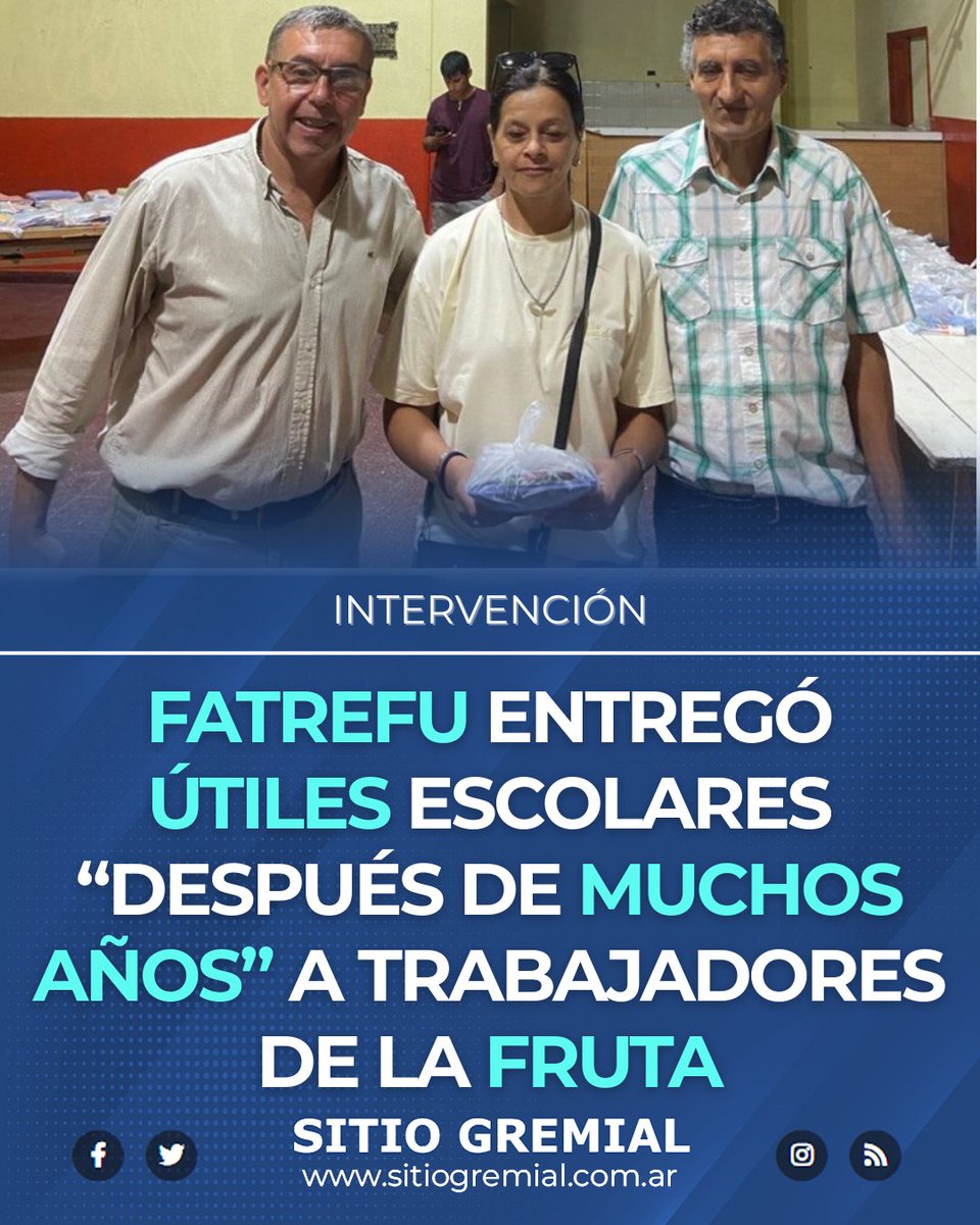 SitioGremial's tweet photo. 🗞️𝗙𝗔𝗧𝗥𝗘𝗙𝗨 𝗲𝗻𝘁𝗿𝗲𝗴𝗼́ 𝘂́𝘁𝗶𝗹𝗲𝘀 𝗲𝘀𝗰𝗼𝗹𝗮𝗿𝗲𝘀 ❞𝗱𝗲𝘀𝗽𝘂𝗲́𝘀 𝗱𝗲 𝗺𝘂𝗰𝗵𝗼𝘀 𝗮𝗻̃𝗼𝘀❞ 𝗮 𝘁𝗿𝗮𝗯𝗮𝗷𝗮𝗱𝗼𝗿𝗲𝘀 𝗱𝗲 𝗹𝗮 𝗳𝗿𝘂𝘁𝗮 - 𝗦𝗜𝗧𝗜𝗢 𝗚𝗥𝗘𝗠𝗜𝗔𝗟
.
▶️https://t.co/INtlhksuXh 
. https://t.co/io8iqqDwou