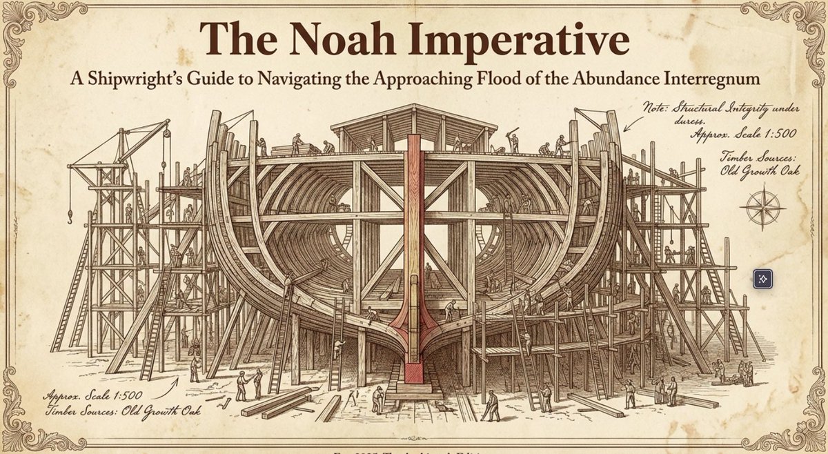 BrianRoemmele's tweet photo. YOU ARE NOAH.

While the world around you enters in to chaos drowning in the “We are so cooked” AI fears.

You stand stoic, ready for the storms ahead.

They will think you are crazy. 

You are prepared.

Let’s build an Ark and have a plans.

We act—not react.

Read how: https://t.co/HCDz5RNUGJ