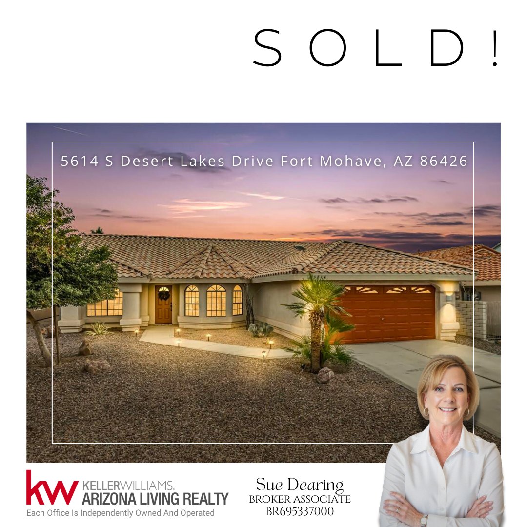 thedearingteam's tweet photo. 5614 S Desert Lakes Drive is officially SOLD
Huge congratulations to my amazing sellers!
Your home could be NEXT, CALL NOW before competition rises
760-403-6593
#ArizonaRealtor #FortMohaveHomes #ArizonaHomes #TopRealtorAZ #AZRealEstate #KellerWilliams #KWRealtor #KWArizona https://t.co/OSph3YSmws