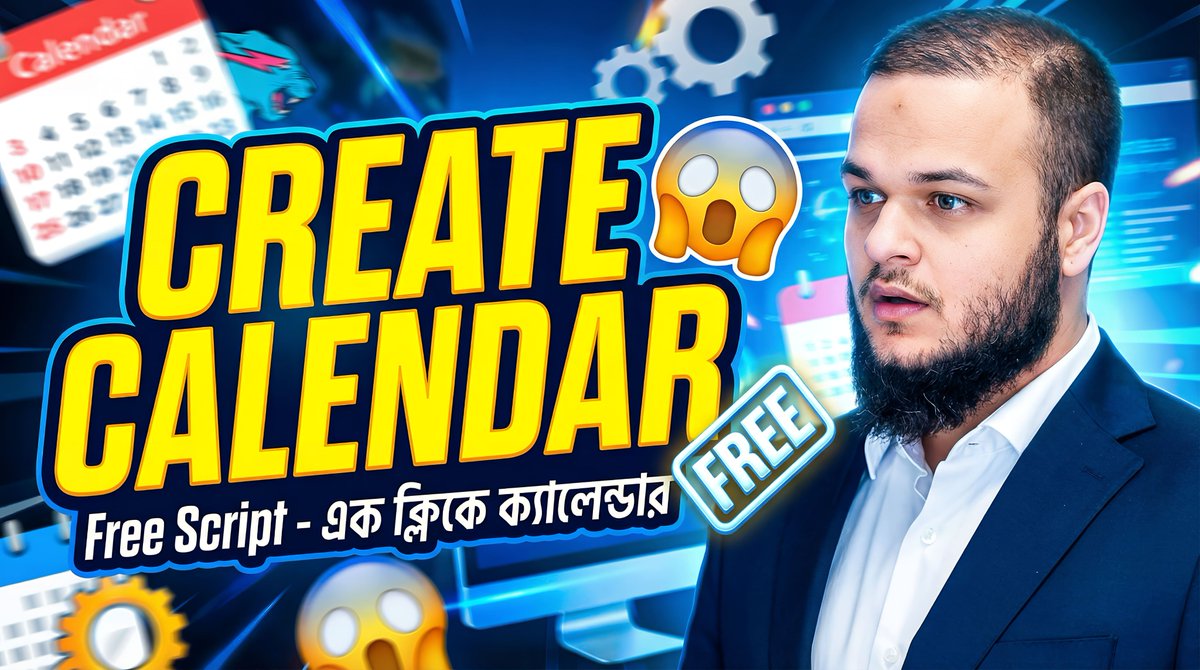 mnsgraphix's tweet photo. Calendar Script নিয়ে নেন ফ্রিতে 📷
#calendar #script #banglatutorial https://t.co/cTFh71kGil