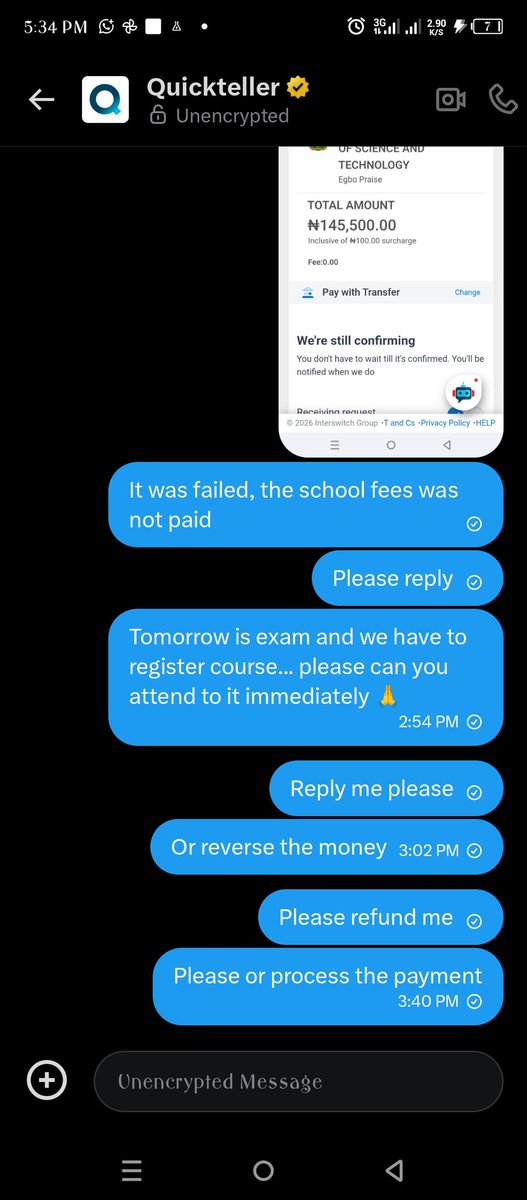 ObodougoC's tweet photo. @Quickteller  you guys are not replying me at all.. please reverse the payment or better still process it..it's not a long process please https://t.co/4rZjUUdzkg
