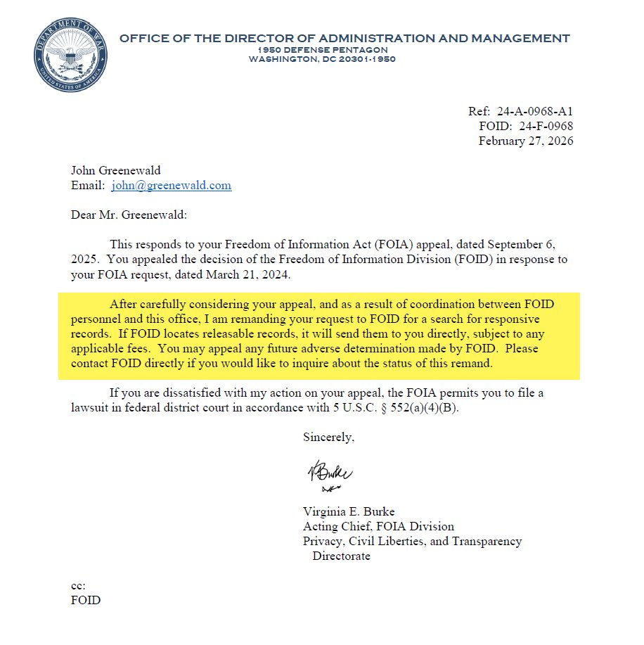 🚨 5 FOIA exemptions were cited to deny the release of these statements ...