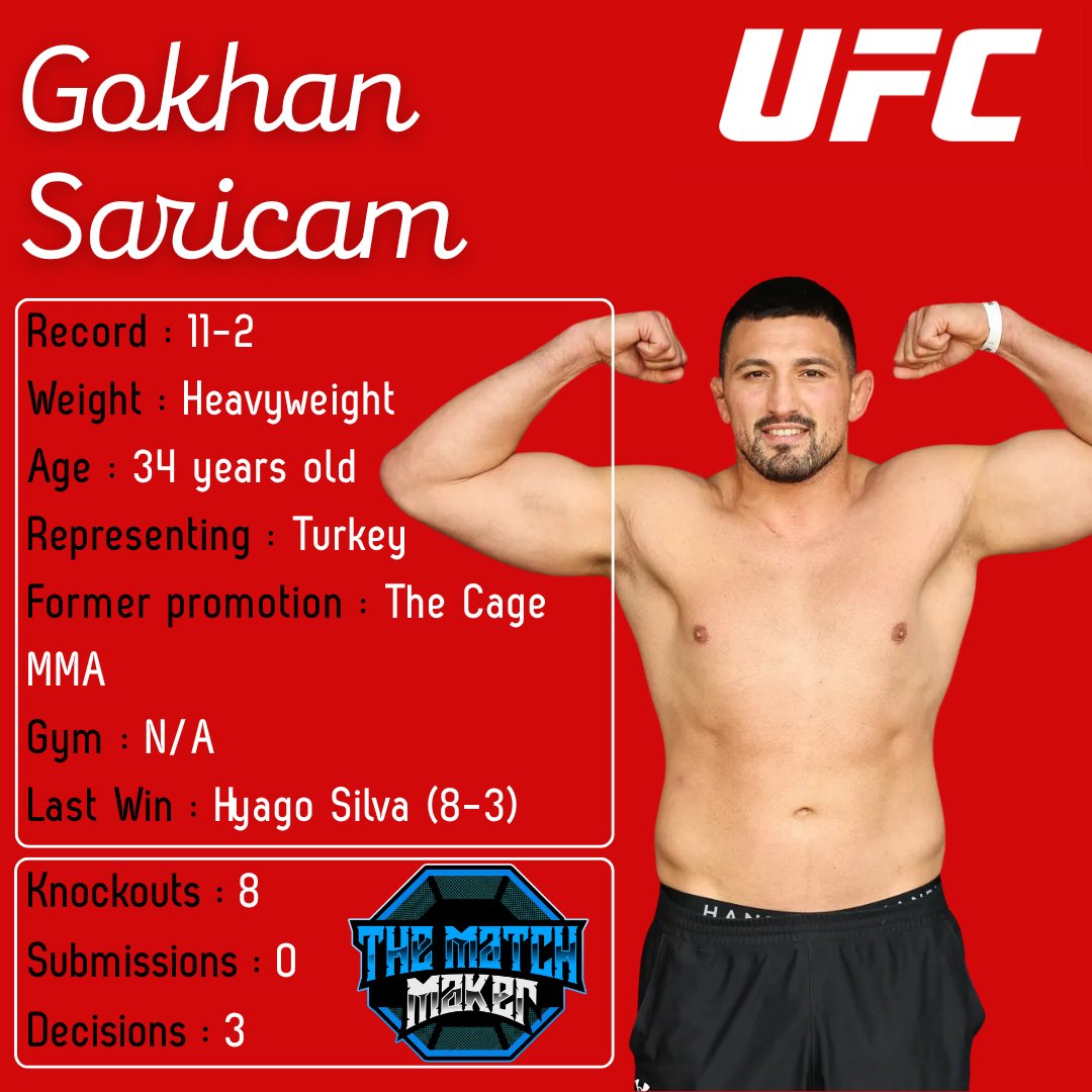 🚨NEW UFC FIGHTER🚨

After some deliberations, former Bellator fighter 🇹🇷Gokhan Saricam (11-2) is indeed going to the UFC. He'll face returning 🇨🇦Taner Boser at #UFCWinnipeg.

#UFC #MMA