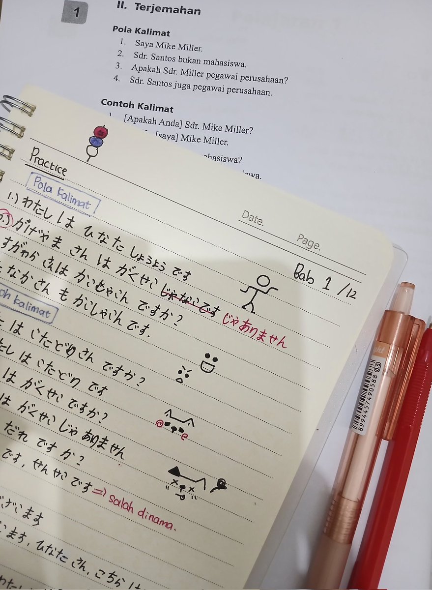 akaashhm's tweet photo. (2/30) hari ini latihan menulis, sama belajar pola kalimat dasar... https://t.co/ugtYgAJtif