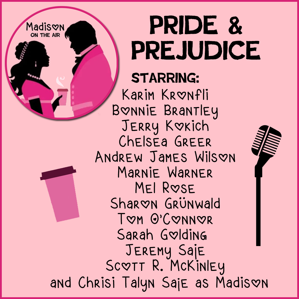 MadisonontheAir's tweet image. I have nothing but pride, and I'm absolutely prejudiced, when I say how ah-mazing this cast is! #newepisode #NowPlaying
linktr.ee/madisonontheair

#audiofiction #audiodrama #OldTimeRadio #fictionpodcast #madisonontheair #prideandprejudice