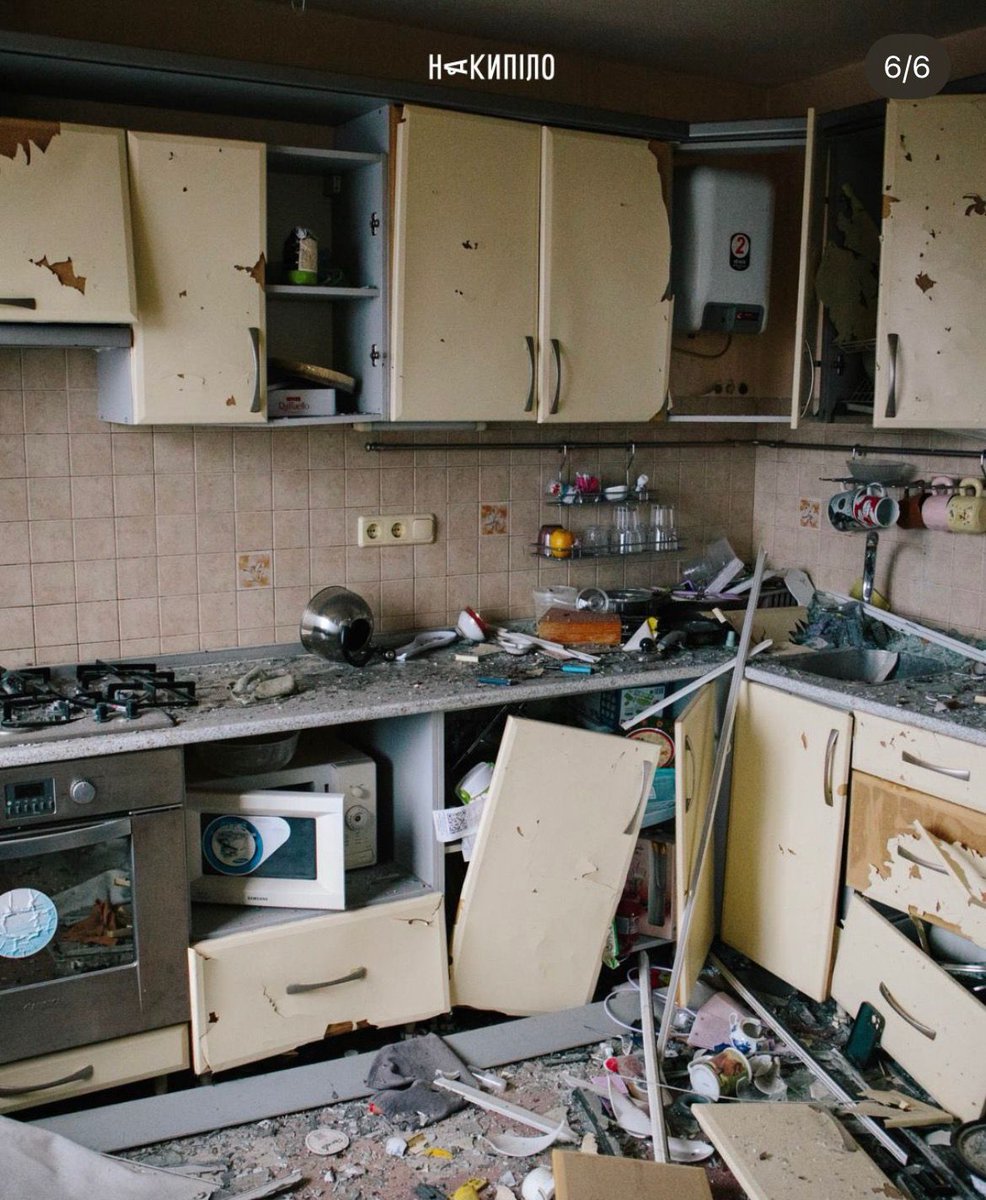 OlenaHalushka's tweet photo. While all eyes are on Middle East, russia keeps doing what it loves most — terrorism. They bombed a residential house in Kharkiv, injuring children, murdered five in the Donetsk region, and targeted another passenger train.

Please, don't look away.

📸 Nakypilo Kharkiv. https://t.co/VshVpPNg7F
