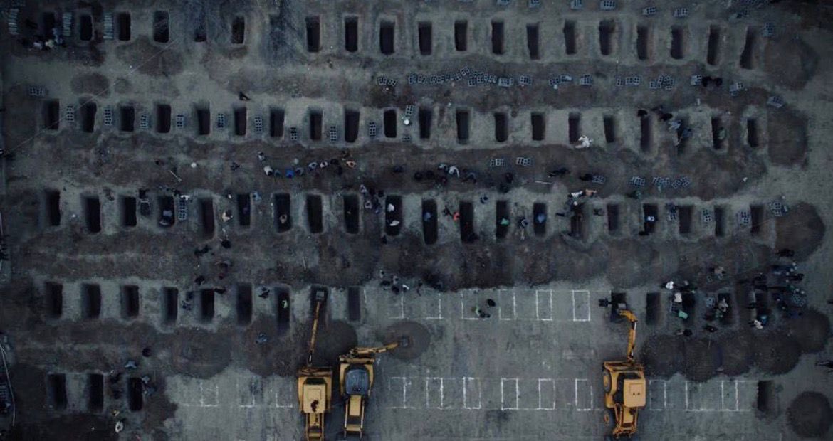 Graves being prepared for 165 victims of the Minab school massacre in Iran, after a U.S.-Israeli strike on the school on the first day of the offensive.