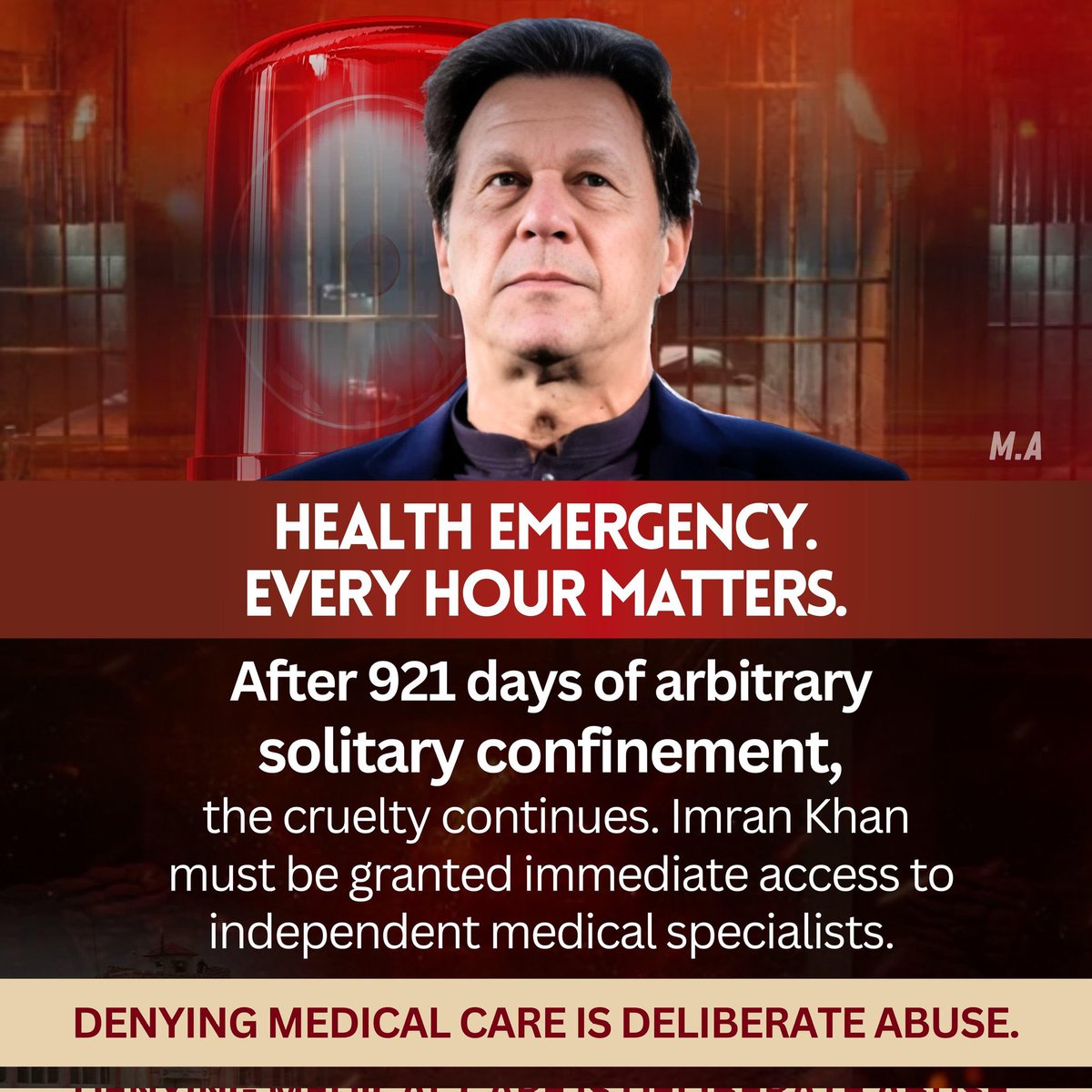 309. Khan صاحب’s imprisonment is a battlefield where courage, unity, and truth confront tyranny and foreign conspiracies head-on.
جہاد میں قیادت کی قربانی سب سے بڑی طاقت ہے۔

#MedicalUrgencyForImranKhan

<a href="/TeamiPians/">Team Insafians 𝗣𝗼𝘄𝗲𝗿</a>