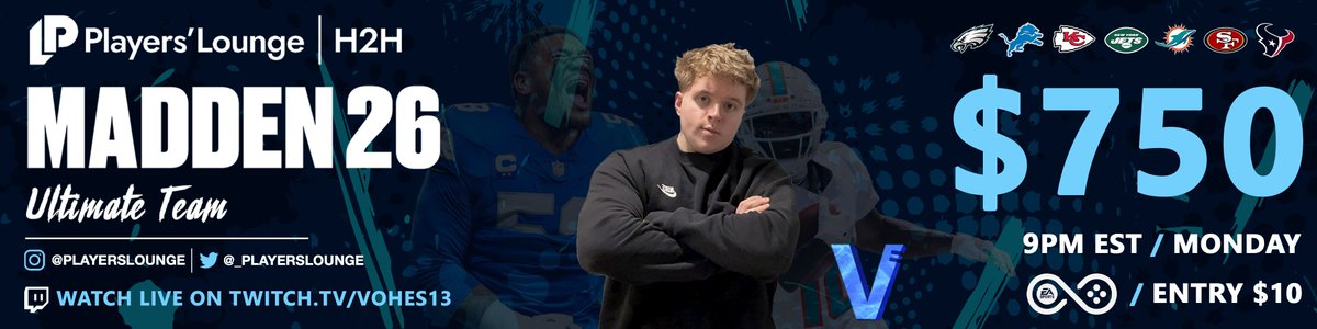 _playerslounge's tweet photo. 🚨 $750 MUT Tournament! (32 Players Max)🚨

🏆 Hosted by @Vohes13
🗓 When: 9PM ET
📺 Watch Live: https://t.co/cOZCH00T1p
📷 Join Below: https://t.co/6NU9WGTFlq https://t.co/ILd4hHO0NR